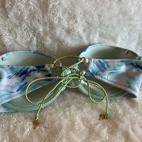 Victoria Secrets Y2K Women's Strapless Bikini Top Tropical Design - Picture 3 of 4